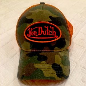 Von Dutch Camo Orange Cap / Hat RARE SOLD OUT